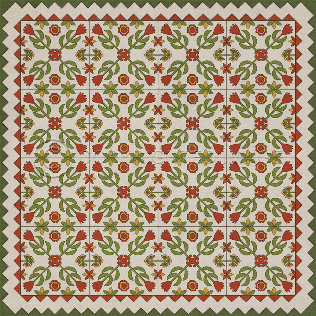 Floral Quilt Flowers in the Mirror 36x36