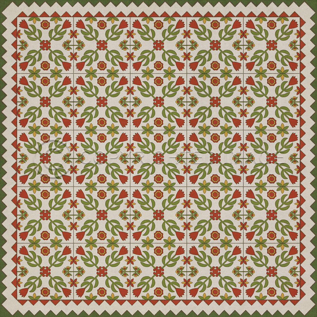 Floral Quilt Flowers in the Mirror 48x48