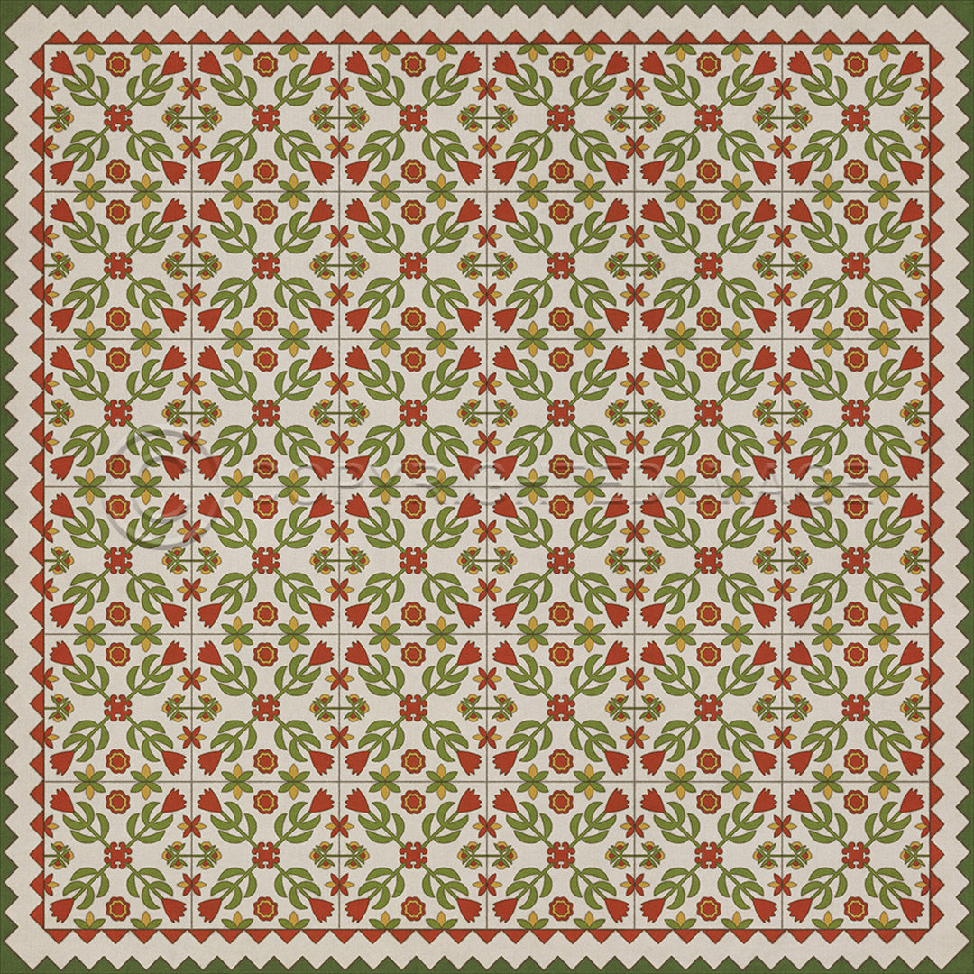 Floral Quilt Flowers in the Mirror 72x72