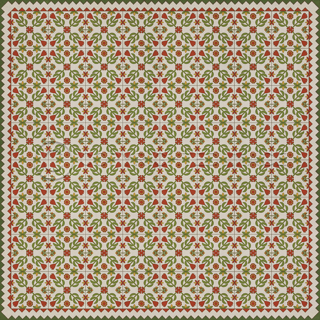 Floral Quilt Flowers in the Mirror 96x96