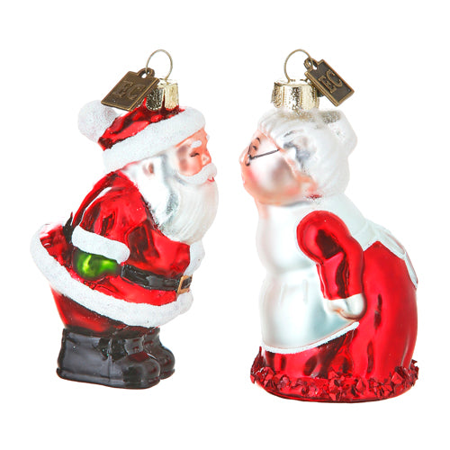 3.5" Mr. & Mrs. Claus Ornament Set