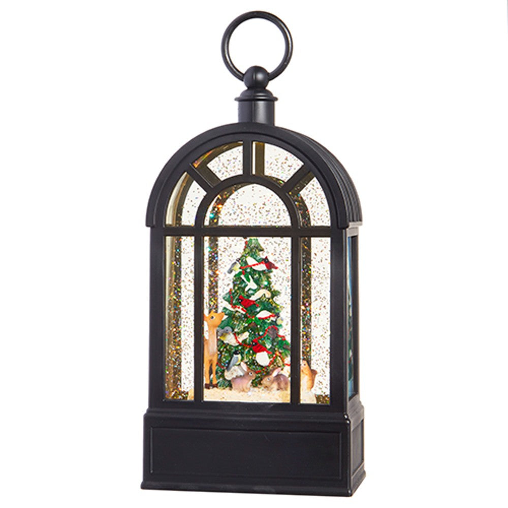 10.25" Forest Animal and Tree Lighted Water Greenhouse