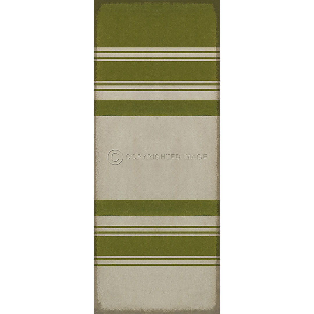 Pattern 50 Organic Stripes Green and White 36x90