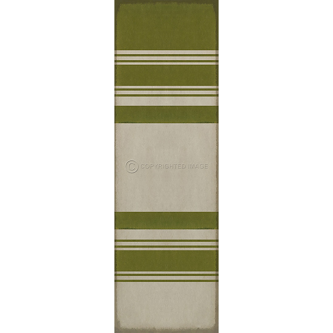 Pattern 50 Organic Stripes Green and White 36x115