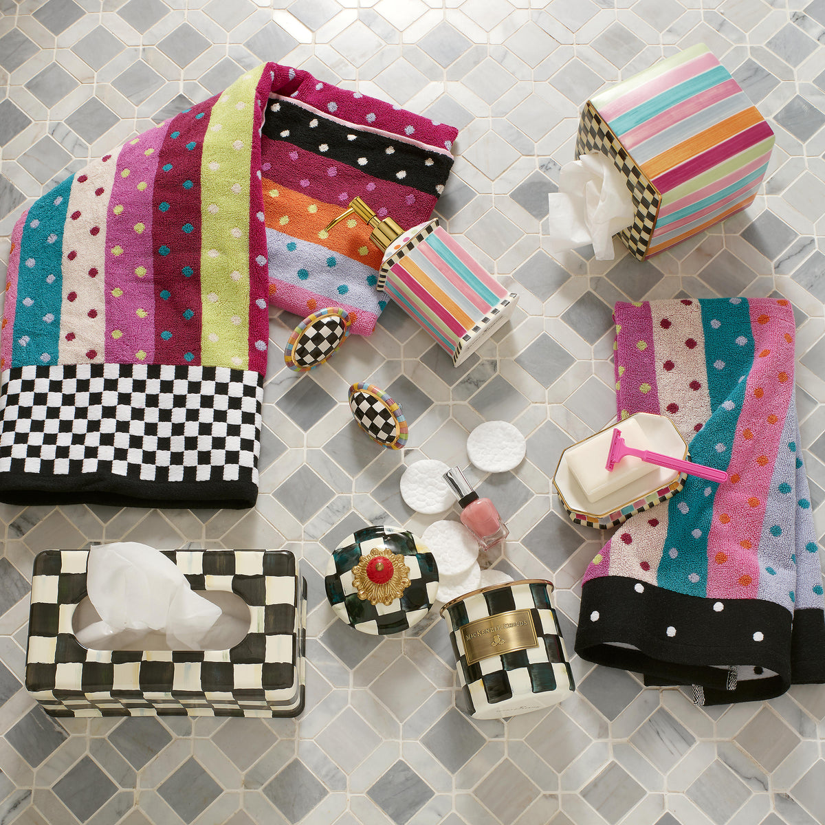 Courtly Check Enamel Canister - Demi