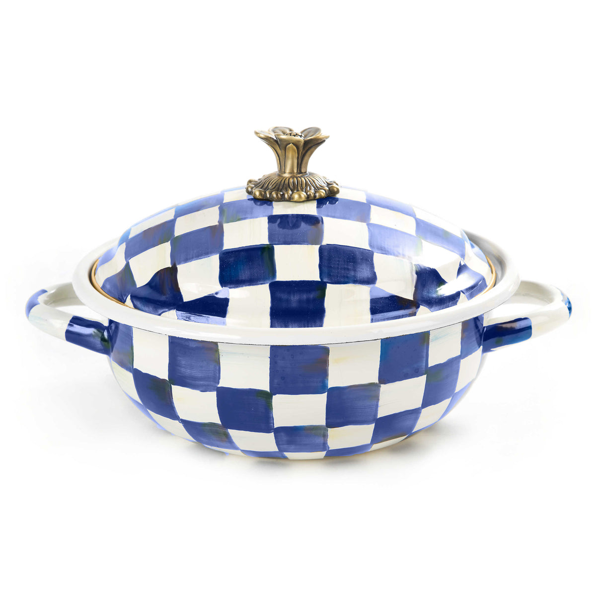Royal Check Enamel Casserbole - Medium