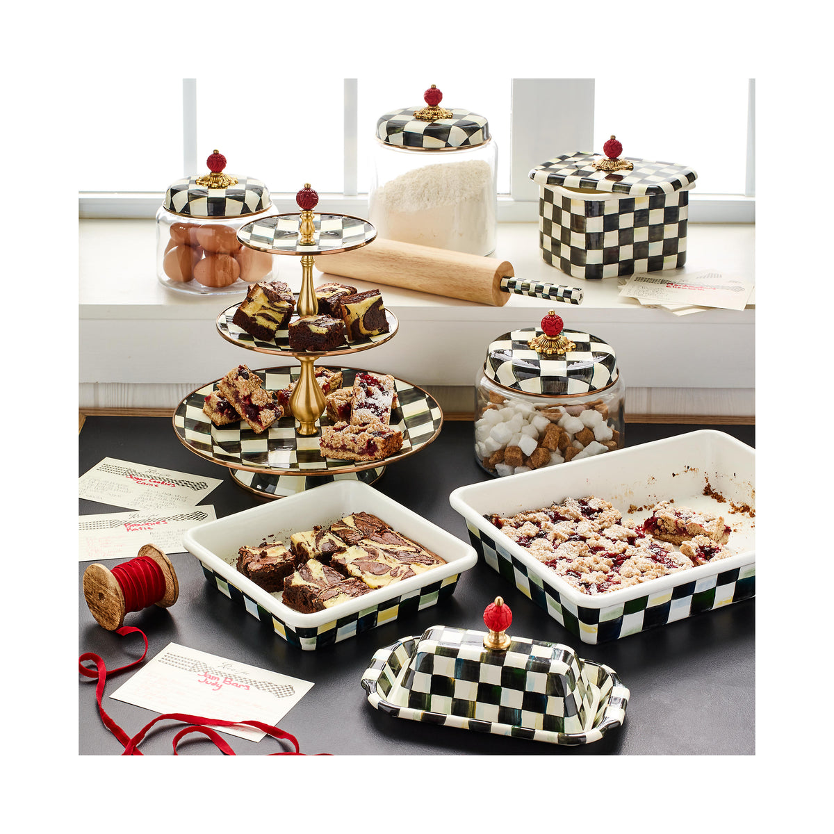 Courtly Check Enamel Recipe Box