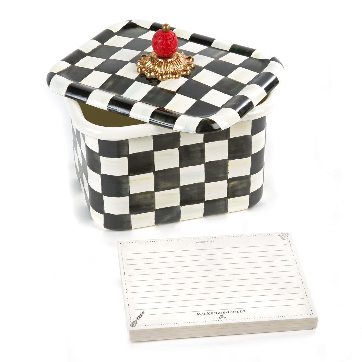 Courtly Check Enamel Recipe Box