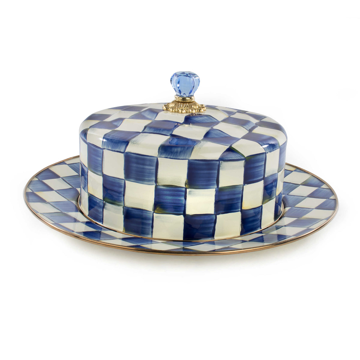 Royal Check Enamel Cake Carrier