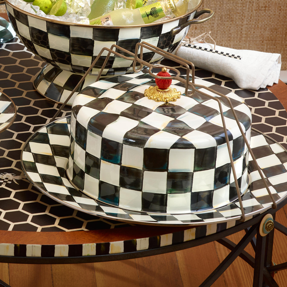 Courtly Check Enamel Cake Carrier