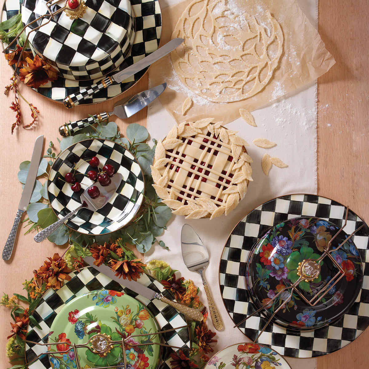 Courtly Check Enamel Cake Carrier
