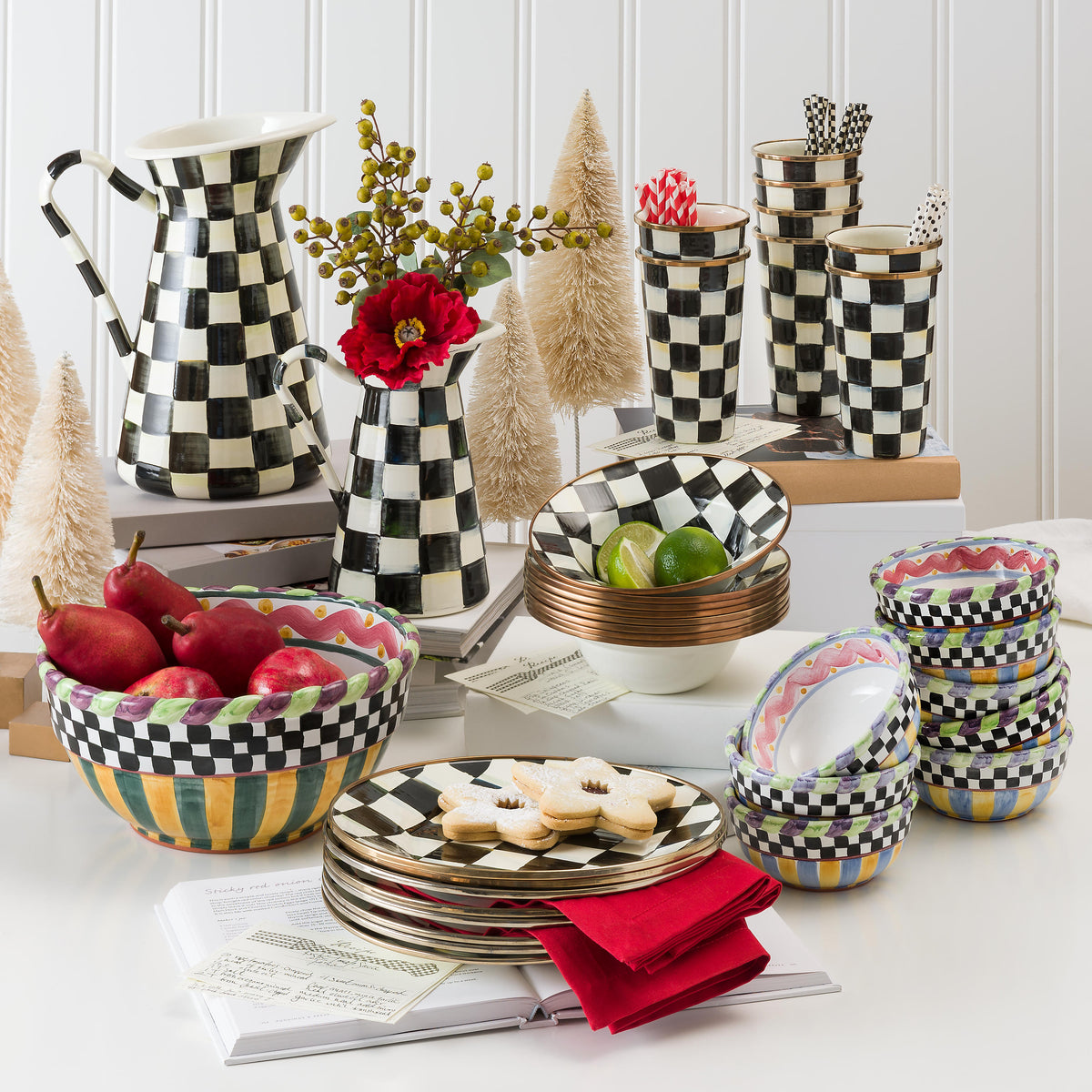 Courtly Check Enamel Two Tier Sweet Stand