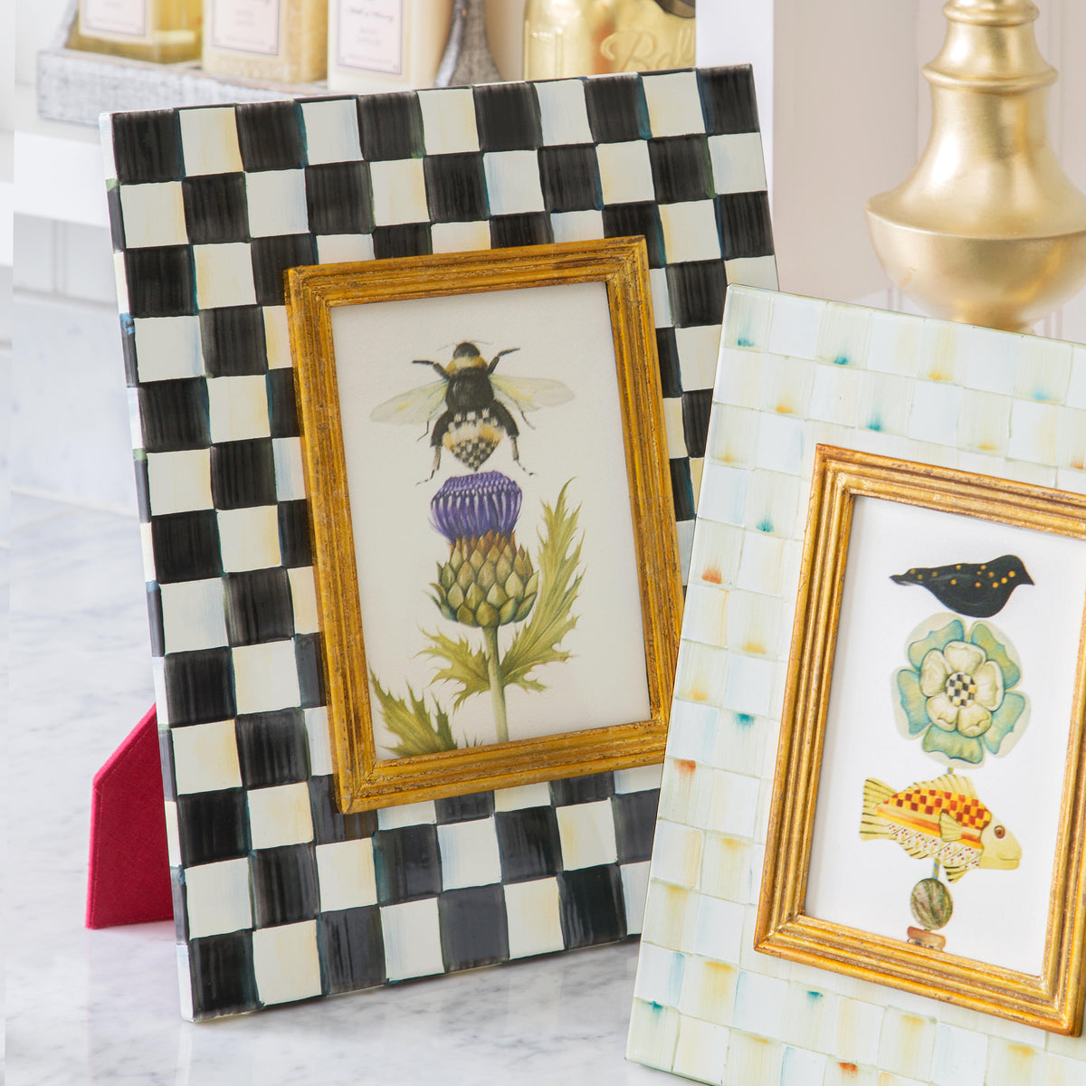 Courtly Check Enamel Frame - 5in. x 7in.