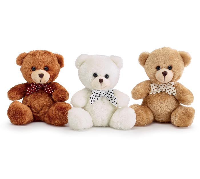 Mini Plush Bear With Bow - 4.5 Inches