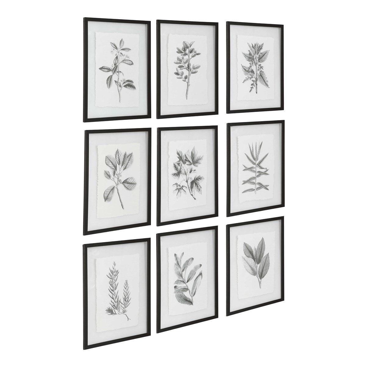 Farmhouse Florals Framed Set of 9 Prints