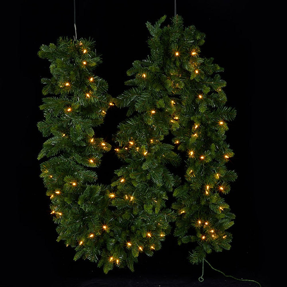 9' Pre-Lit Green Mixed Spruce Garland