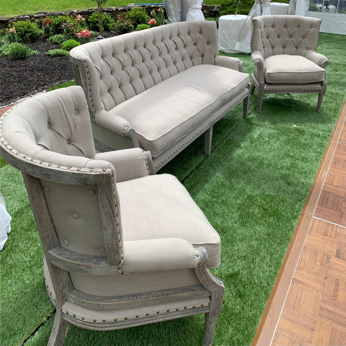 Gray Chairs and Sofa