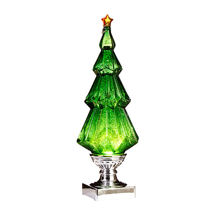 Lighted Tree with Swirling Glitter