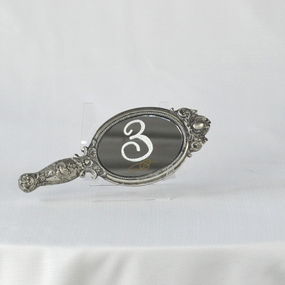 Oval Hand Mirror - Table Numbers