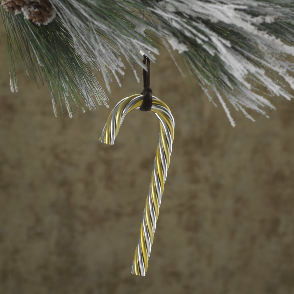 Twist Candy Cane Gold & Silver Ornament