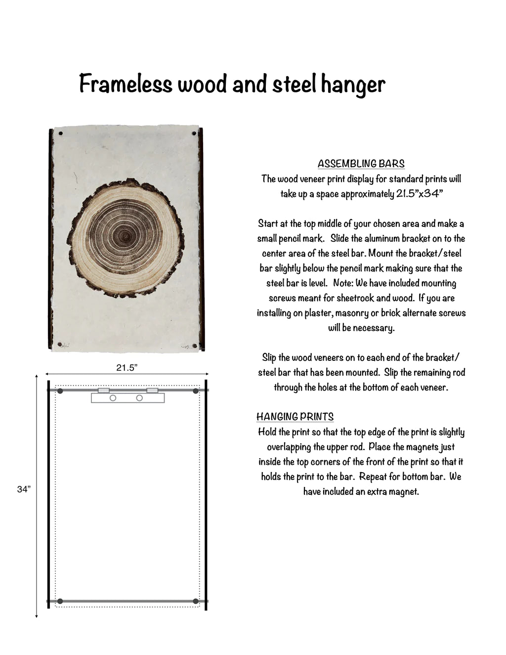 Frameless Wood and Steel Hanger