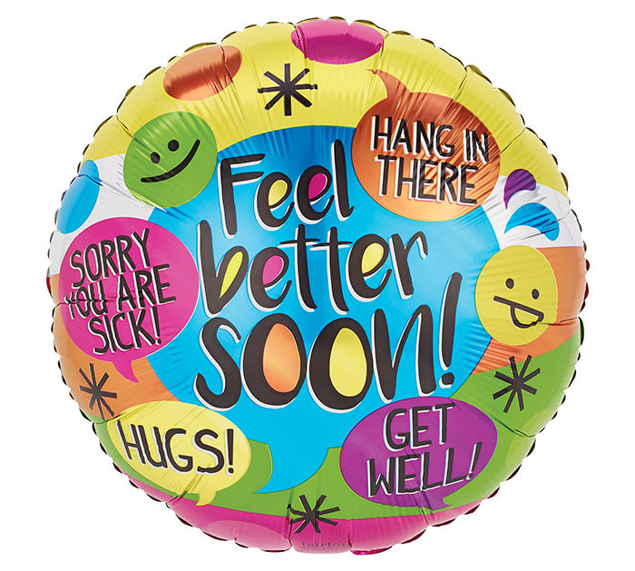 Feel Better Soon Emoticons and Messages Balloon