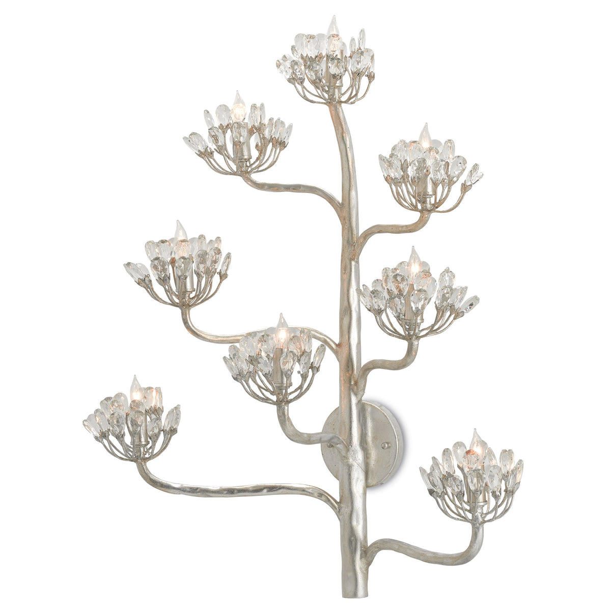 Agave Americana Silver Wall Sconce