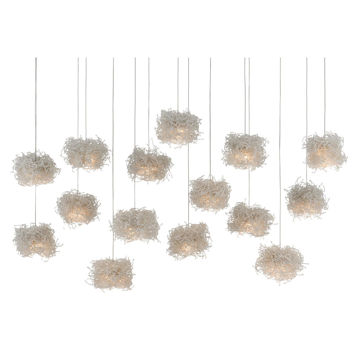 Birds Nest Rectangular 15-Light Multi-Drop Pendant