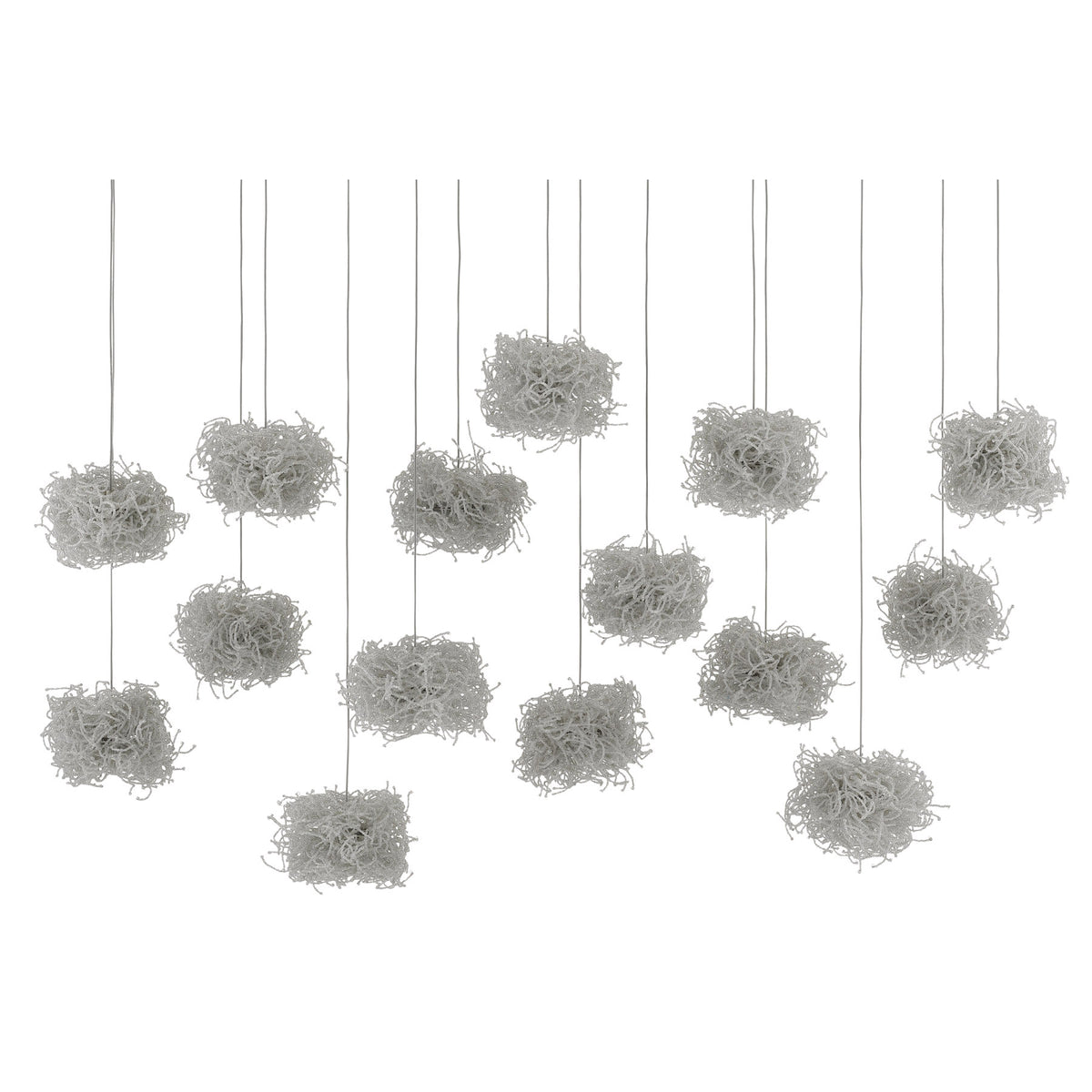 Birds Nest Rectangular 15-Light Multi-Drop Pendant