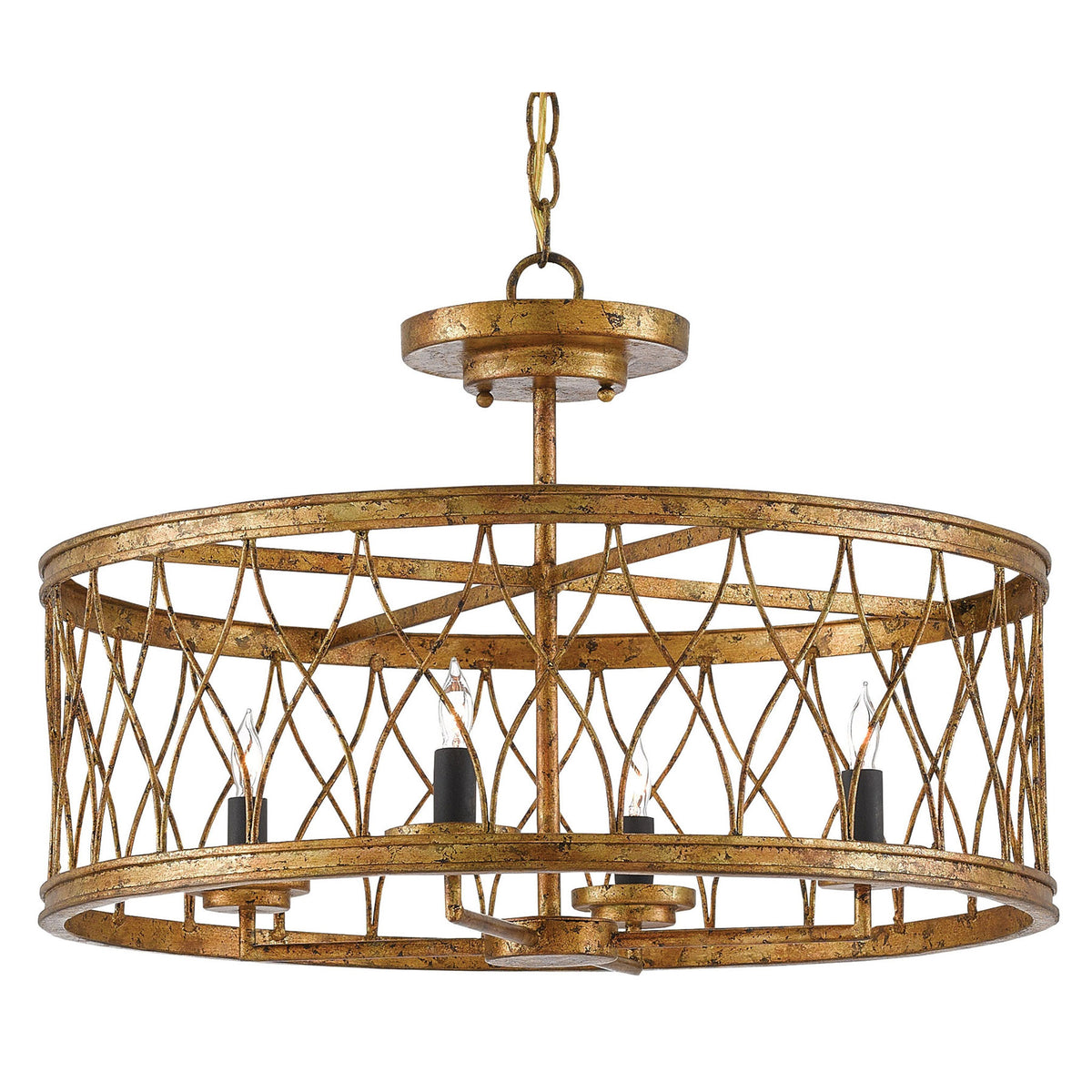 Crisscross Gold Pendant