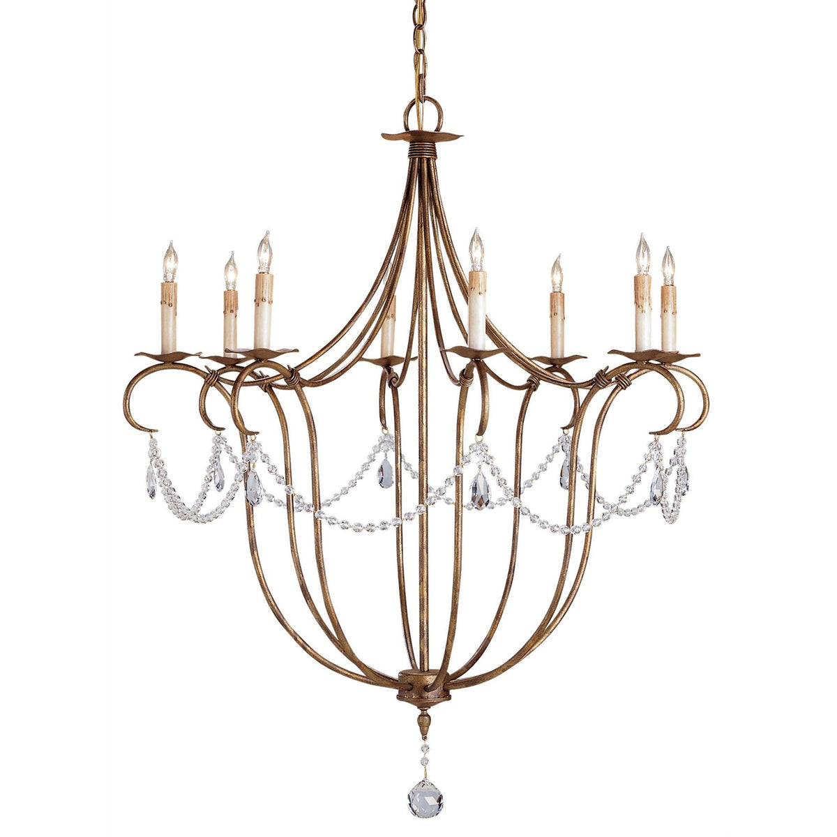 Crystal Lights Gold Large Chandelier
