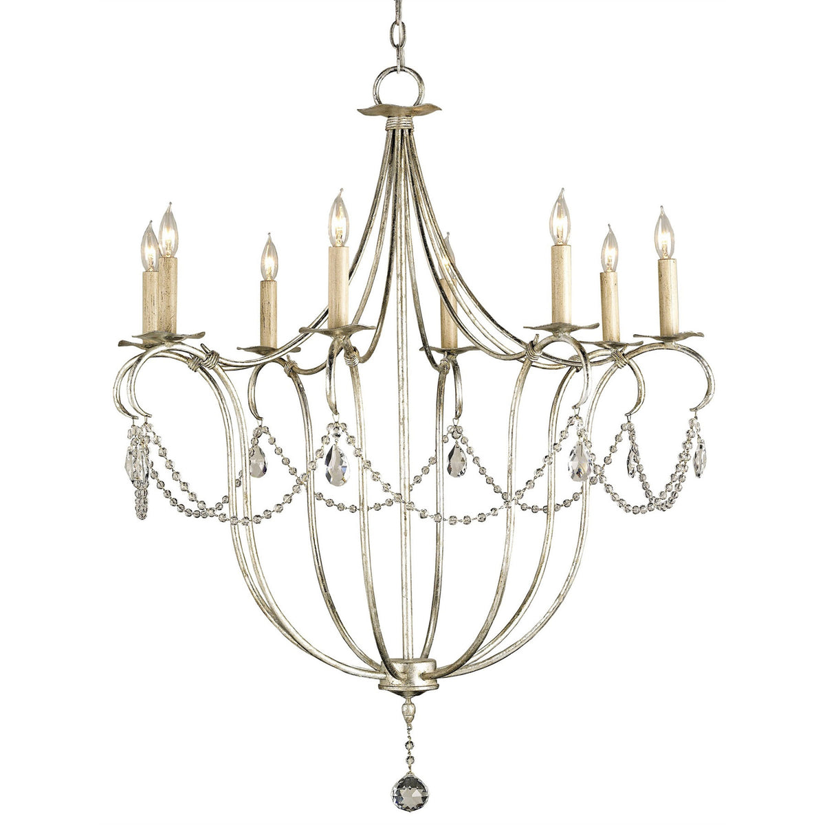 Crystal Lights Silver Large Chandelier