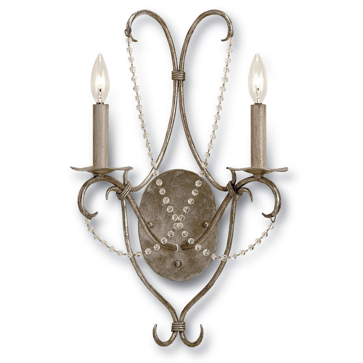 Crystal Lights Silver Wall Sconce