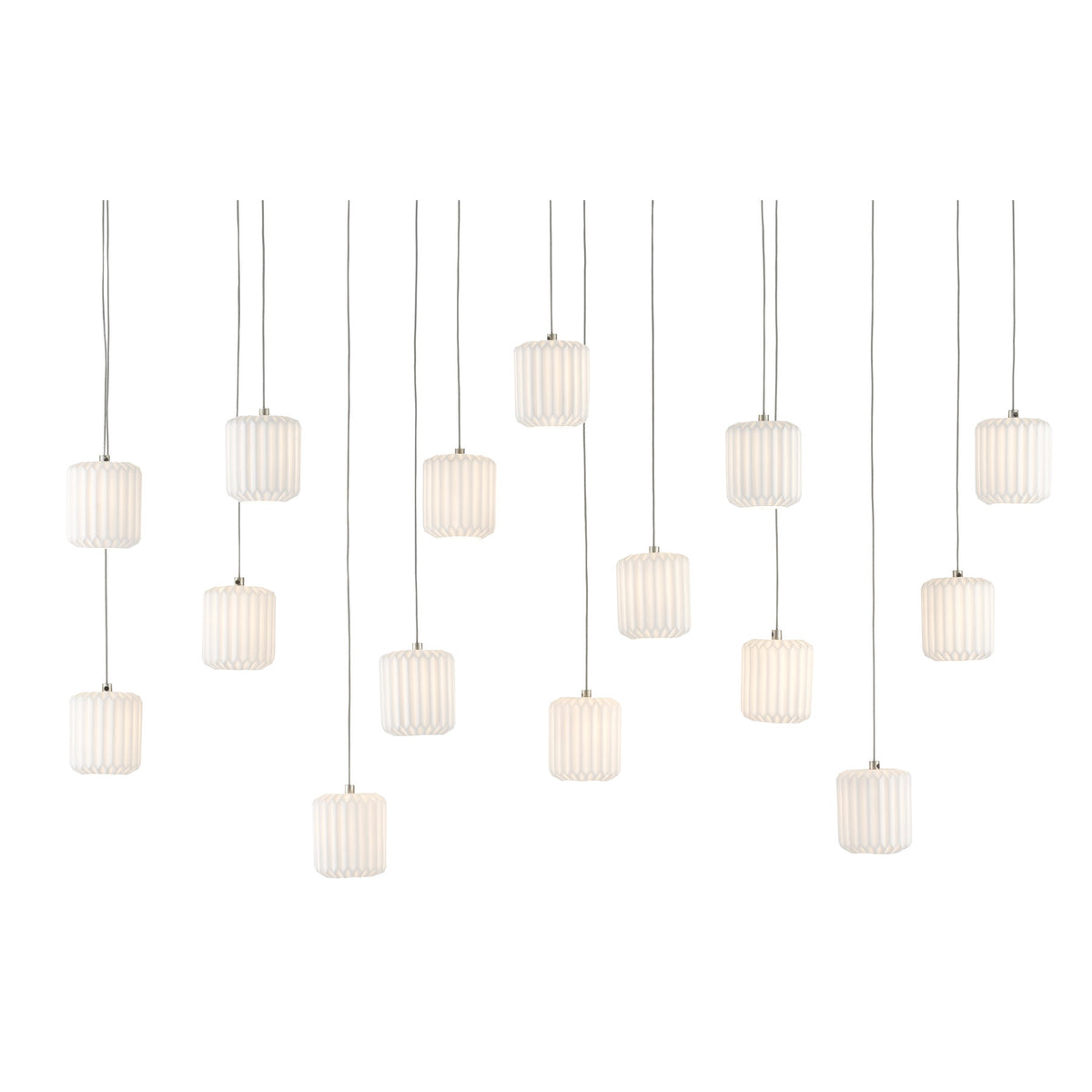 Dove Rectangular 15-Light Multi-Drop Pendant