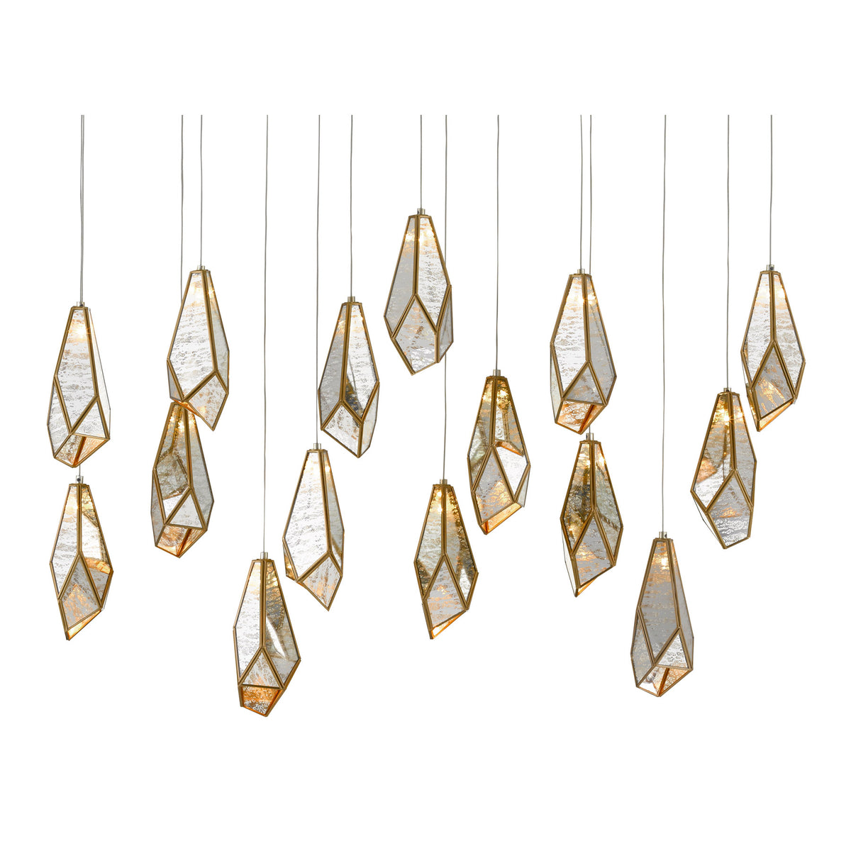 Glace Rectangular 15-Light Multi-Drop Pendant