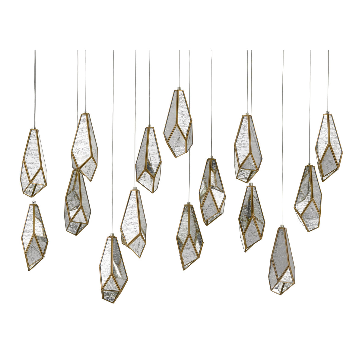 Glace Rectangular 15-Light Multi-Drop Pendant
