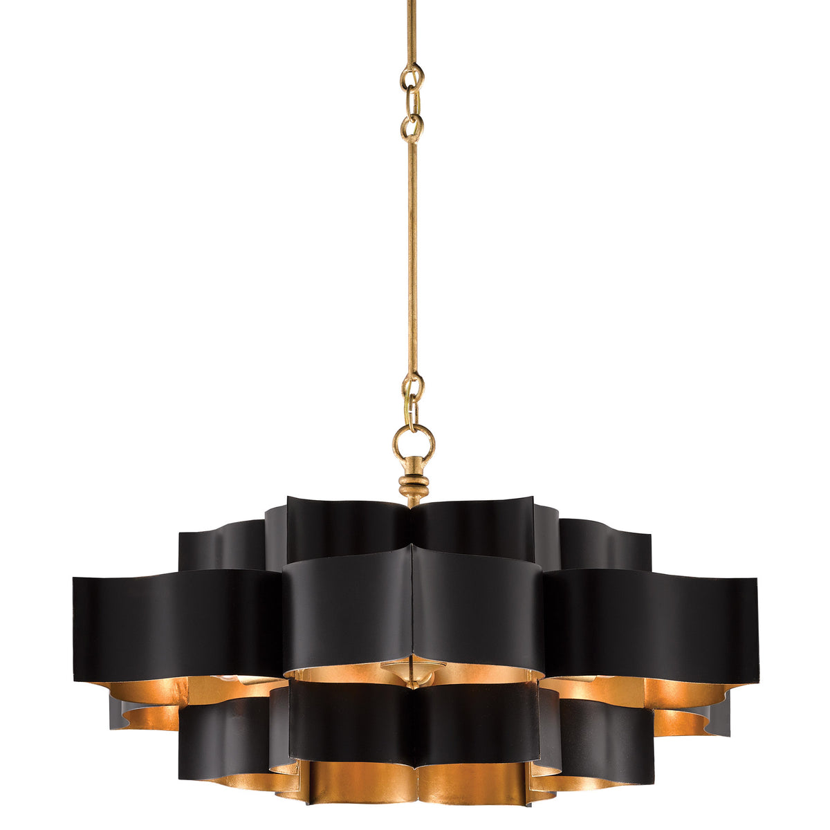 Grand Lotus Black Large Chandelier