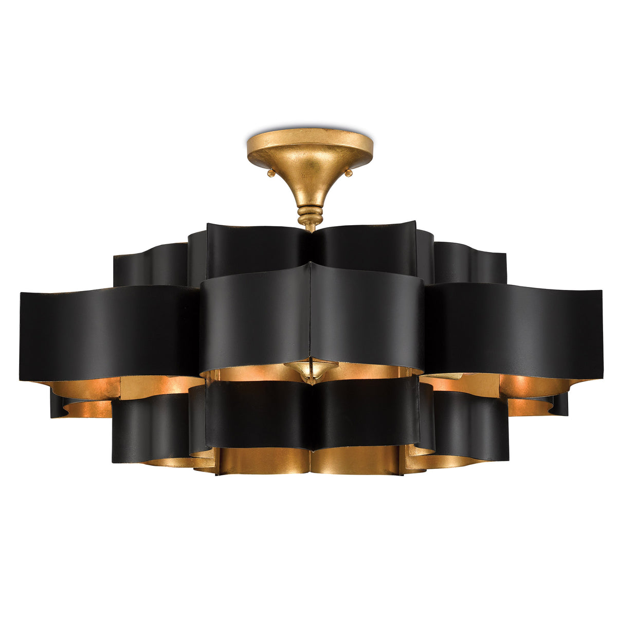 Grand Lotus Black Large Chandelier