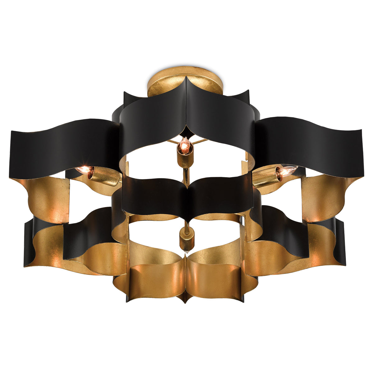 Grand Lotus Black Large Chandelier