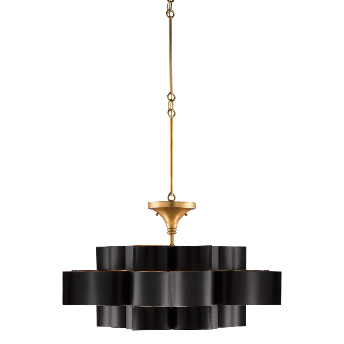 Grand Lotus Black Large Chandelier