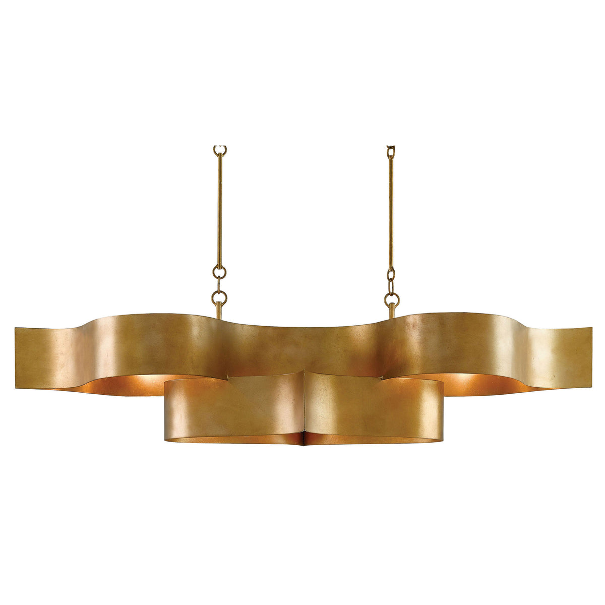 Grand Lotus Gold Oval Chandelier