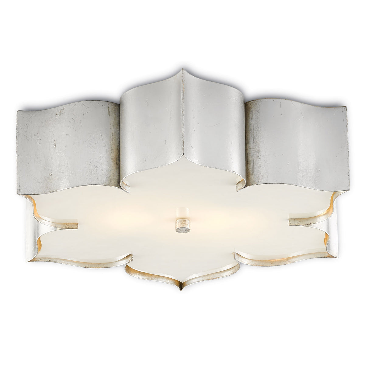 Grand Lotus Silver Flush Mount