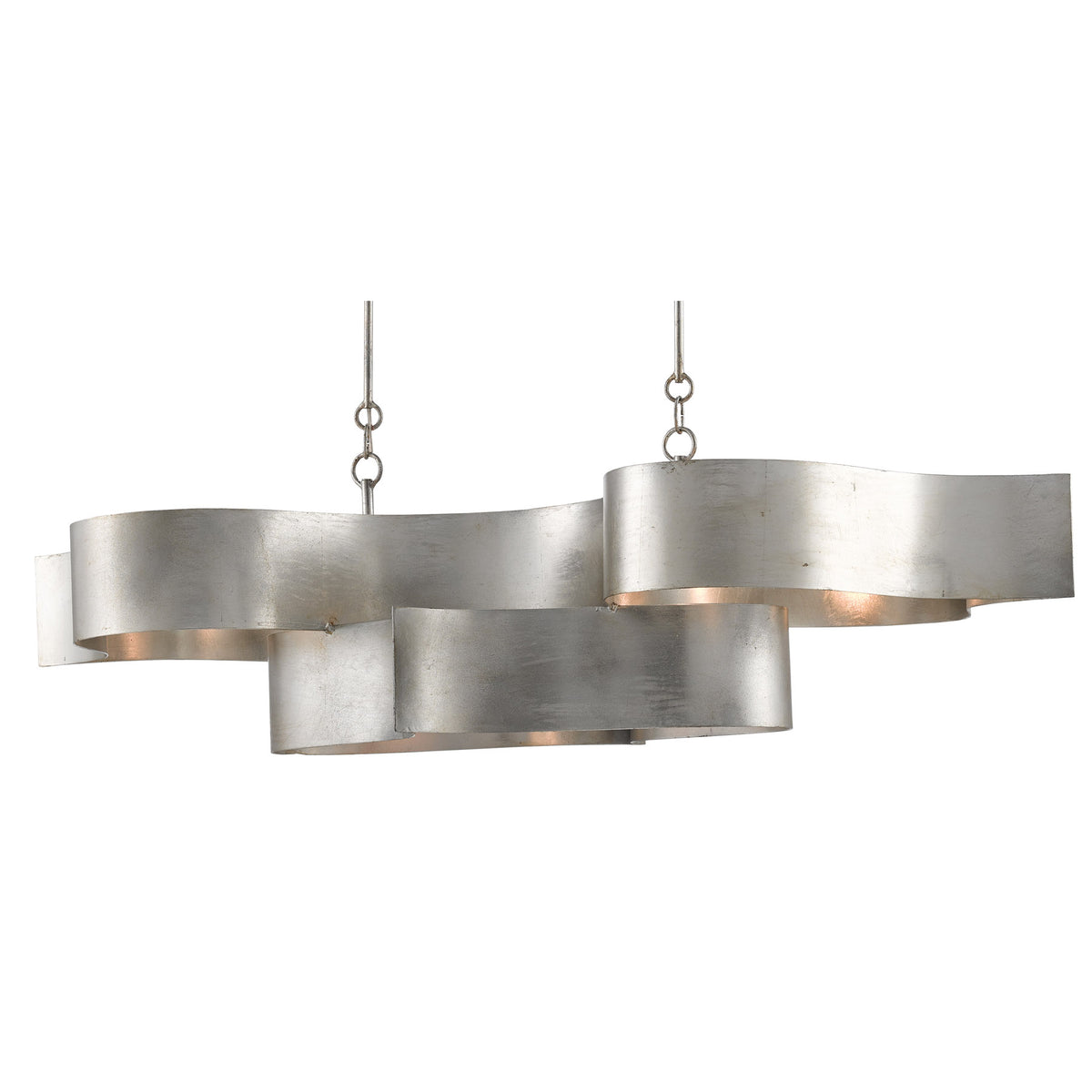 Grand Lotus Silver Oval Chandelier