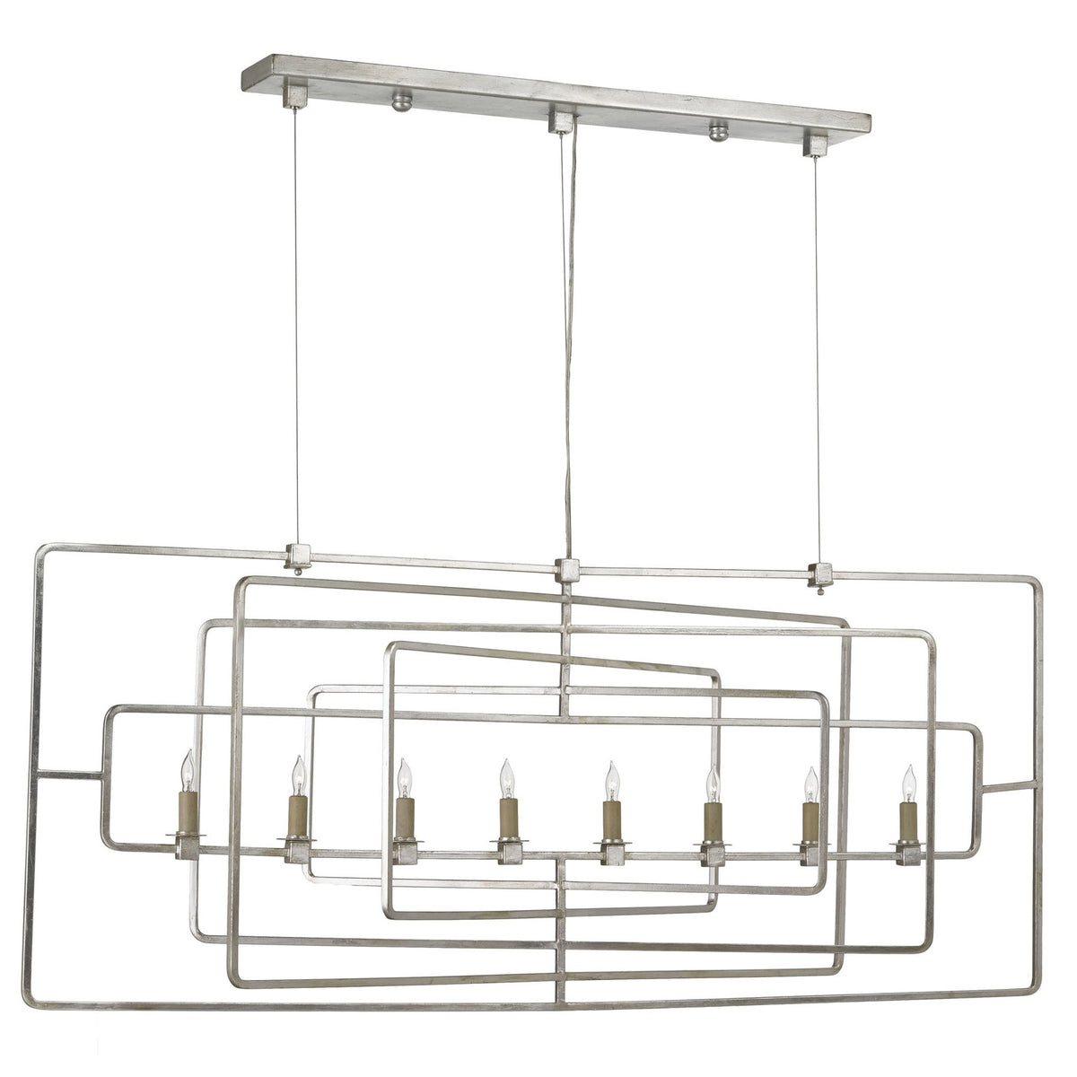 Metro Silver Rectangular Chandelier
