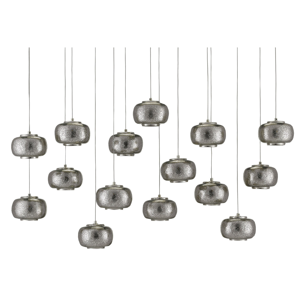Pepper Rectangular 15-Light Multi-Drop Pendant