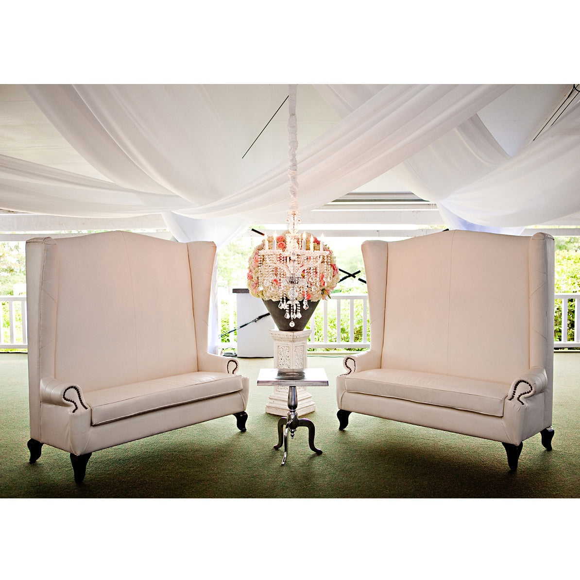 White Highback Love Sofa