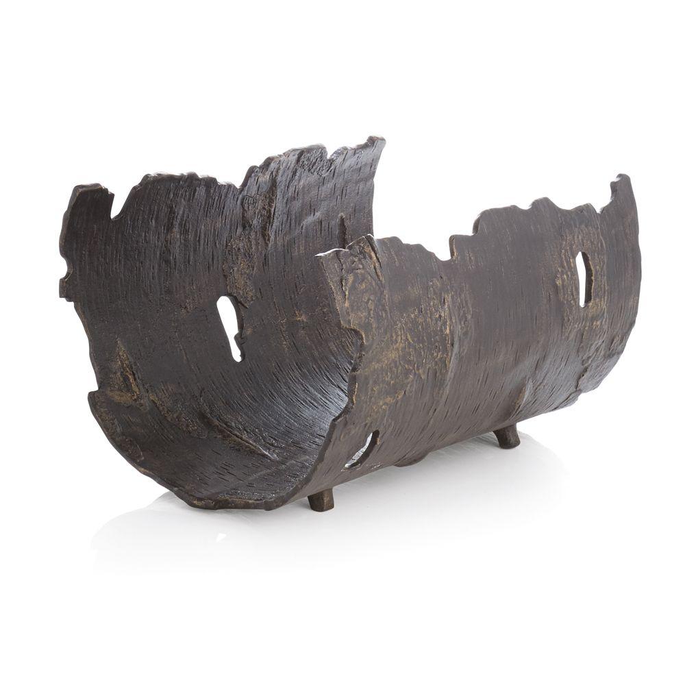 Bark Log Holder Oxidized