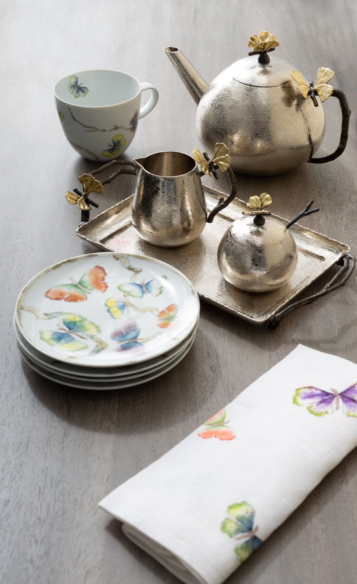 Butterfly Ginkgo Pot w/ Spoon