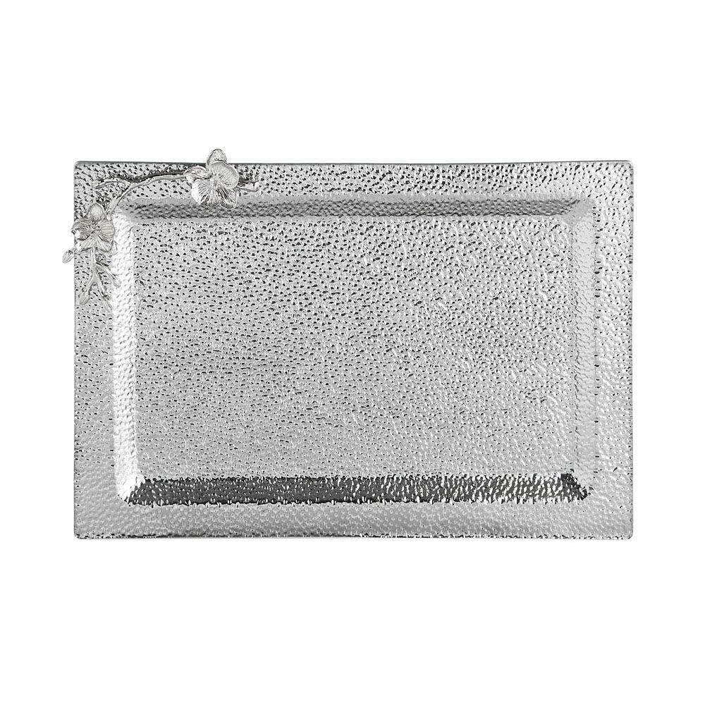 White Orchid Large Glass Tray