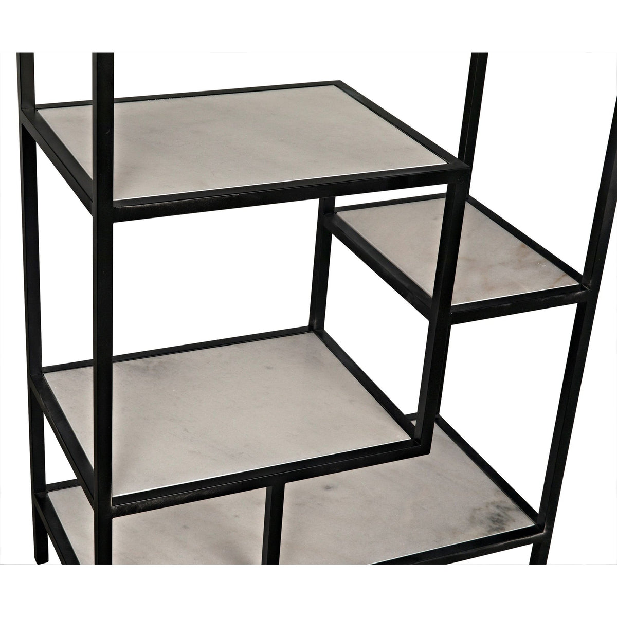 Haru Bookcase Large - Black Metal with White Stone